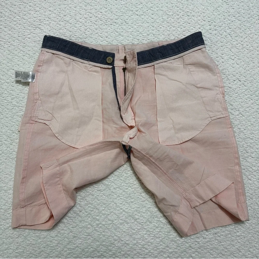Faherty Malibu Chino Shorts Summer Pink Linen Cotton Men’s Size 34